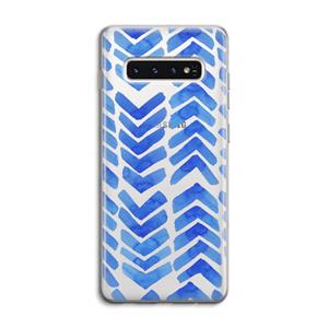 CaseCompany Blauwe pijlen: Samsung Galaxy S10 4G Transparant Hoesje