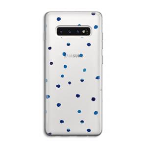 CaseCompany Blauwe stippen: Samsung Galaxy S10 4G Transparant Hoesje