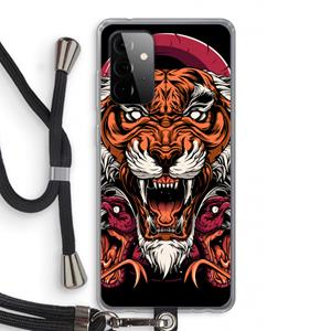 CaseCompany Tiger and Rattlesnakes: Samsung Galaxy A72 5G Transparant Hoesje met koord