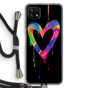 CaseCompany Melts My Heart: Samsung Galaxy A22 5G Transparant Hoesje met koord
