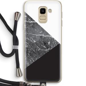 CaseCompany Combinatie marmer: Samsung Galaxy J6 (2018) Transparant Hoesje met koord