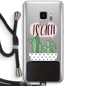CaseCompany I love cacti: Samsung Galaxy S9 Transparant Hoesje met koord