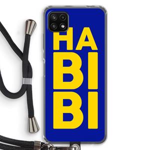 CaseCompany Habibi Blue: Samsung Galaxy A22 5G Transparant Hoesje met koord