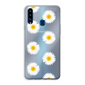 CaseCompany Margrietjes: Samsung Galaxy A20s Transparant Hoesje