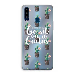CaseCompany Cactus quote: Samsung Galaxy A20s Transparant Hoesje