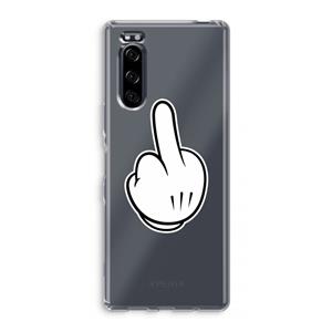 CaseCompany Middle finger black: Sony Xperia 5 Transparant Hoesje