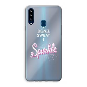 CaseCompany Sparkle quote: Samsung Galaxy A20s Transparant Hoesje