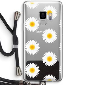 CaseCompany Margrietjes: Samsung Galaxy S9 Transparant Hoesje met koord