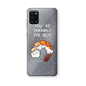 CaseCompany You're Shrimply The Best: Samsung Galaxy A31 Transparant Hoesje