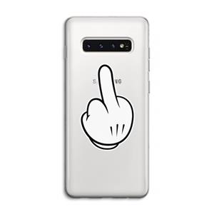 CaseCompany Middle finger black: Samsung Galaxy S10 4G Transparant Hoesje