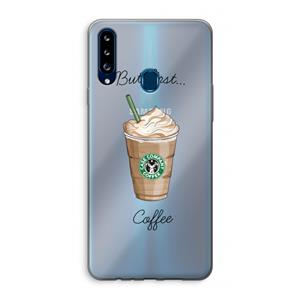 CaseCompany But first coffee: Samsung Galaxy A20s Transparant Hoesje