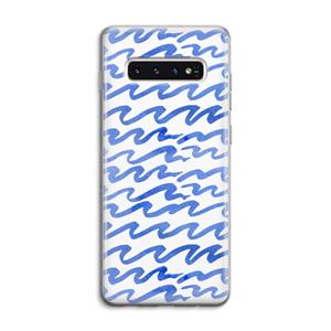 CaseCompany Blauwe golven: Samsung Galaxy S10 4G Transparant Hoesje