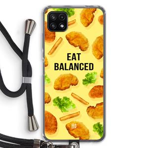 CaseCompany Eat Balanced: Samsung Galaxy A22 5G Transparant Hoesje met koord