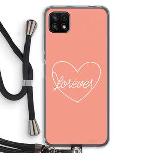 CaseCompany Forever heart: Samsung Galaxy A22 5G Transparant Hoesje met koord