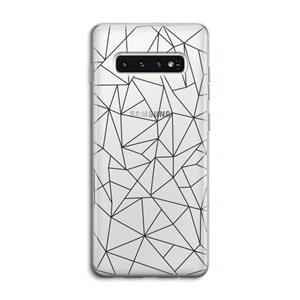 CaseCompany Geometrische lijnen zwart: Samsung Galaxy S10 4G Transparant Hoesje