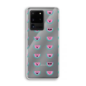 CaseCompany Smiley watermeloenprint: Samsung Galaxy S20 Ultra Transparant Hoesje