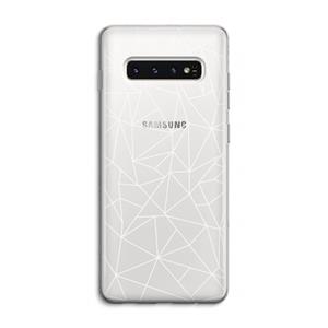 CaseCompany Geometrische lijnen wit: Samsung Galaxy S10 4G Transparant Hoesje