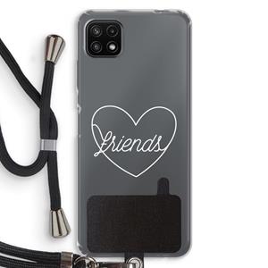 CaseCompany Friends heart pastel: Samsung Galaxy A22 5G Transparant Hoesje met koord