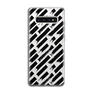 CaseCompany Zwarte vegen: Samsung Galaxy S10 4G Transparant Hoesje