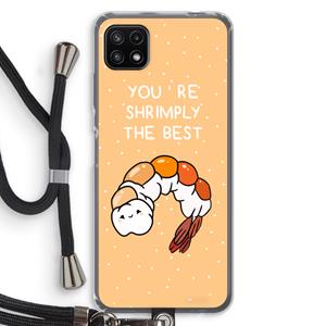 CaseCompany You're Shrimply The Best: Samsung Galaxy A22 5G Transparant Hoesje met koord