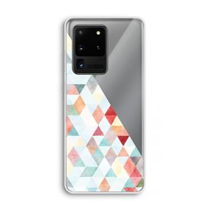 CaseCompany Gekleurde driehoekjes pastel: Samsung Galaxy S20 Ultra Transparant Hoesje