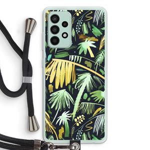 CaseCompany Tropical Palms Dark: Samsung Galaxy A52s 5G Transparant Hoesje met koord