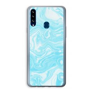 CaseCompany Waterverf blauw: Samsung Galaxy A20s Transparant Hoesje