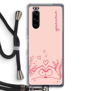 CaseCompany Love is in the air: Sony Xperia 5 Transparant Hoesje met koord