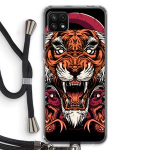 CaseCompany Tiger and Rattlesnakes: Samsung Galaxy A22 5G Transparant Hoesje met koord