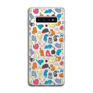 CaseCompany Kleurrijke katten: Samsung Galaxy S10 4G Transparant Hoesje