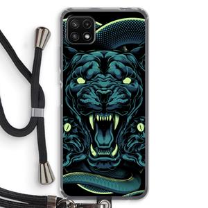 CaseCompany Cougar and Vipers: Samsung Galaxy A22 5G Transparant Hoesje met koord