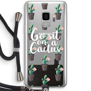 CaseCompany Cactus quote: Samsung Galaxy S9 Transparant Hoesje met koord