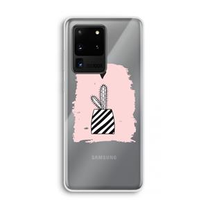 CaseCompany Zwart-wit cactus: Samsung Galaxy S20 Ultra Transparant Hoesje