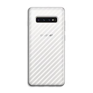 CaseCompany Strepen zwart-wit: Samsung Galaxy S10 4G Transparant Hoesje