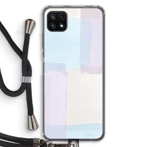 CaseCompany Square pastel: Samsung Galaxy A22 5G Transparant Hoesje met koord