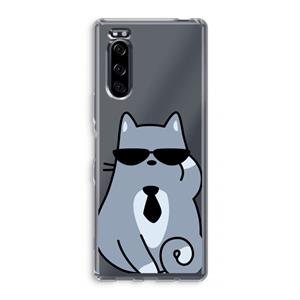 CaseCompany Cool cat: Sony Xperia 5 Transparant Hoesje