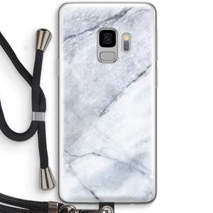 CaseCompany Witte marmer: Samsung Galaxy S9 Transparant Hoesje met koord