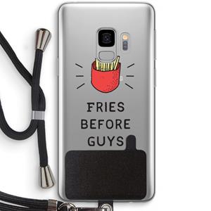 CaseCompany Fries before guys: Samsung Galaxy S9 Transparant Hoesje met koord