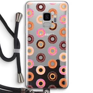 CaseCompany Donuts: Samsung Galaxy S9 Transparant Hoesje met koord