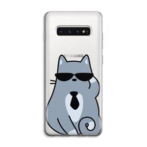 CaseCompany Cool cat: Samsung Galaxy S10 4G Transparant Hoesje