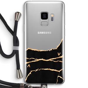 CaseCompany Gouden marmer: Samsung Galaxy S9 Transparant Hoesje met koord