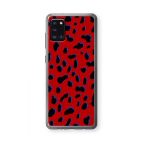 CaseCompany Red Leopard: Samsung Galaxy A31 Transparant Hoesje