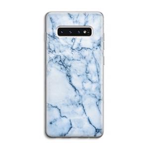 CaseCompany Blauw marmer: Samsung Galaxy S10 4G Transparant Hoesje