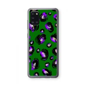 CaseCompany Green Cheetah: Samsung Galaxy A31 Transparant Hoesje