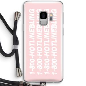 CaseCompany Hotline bling pink: Samsung Galaxy S9 Transparant Hoesje met koord