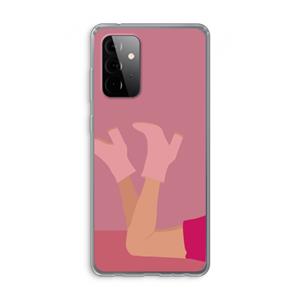 CaseCompany Pink boots: Samsung Galaxy A72 Transparant Hoesje