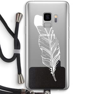 CaseCompany Pluim: Samsung Galaxy S9 Transparant Hoesje met koord