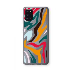 CaseCompany Colored Zebra: Samsung Galaxy A31 Transparant Hoesje