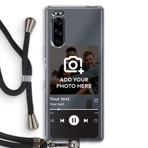 CaseCompany Music Player: Sony Xperia 5 Transparant Hoesje met koord