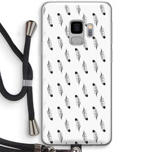CaseCompany Pluimen: Samsung Galaxy S9 Transparant Hoesje met koord